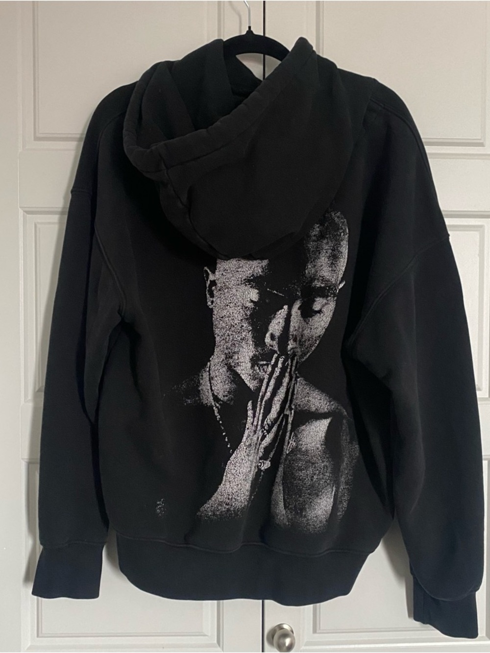 Black Stippled 2pac Graphic Hoodie